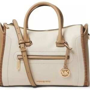 Michael Kors Cream and Tan Satchel